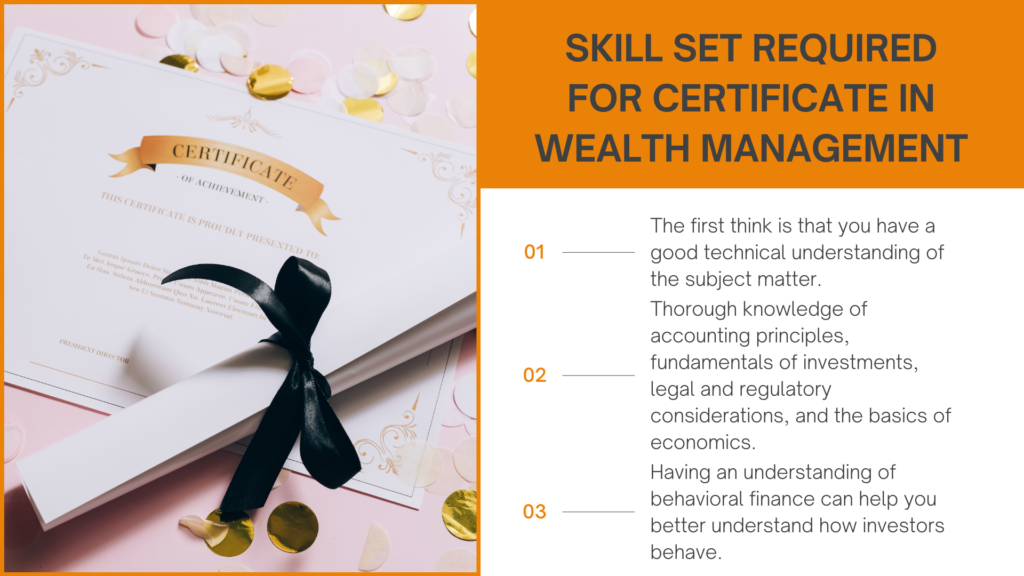 Skill Set Required for Certificate in Wealth Management