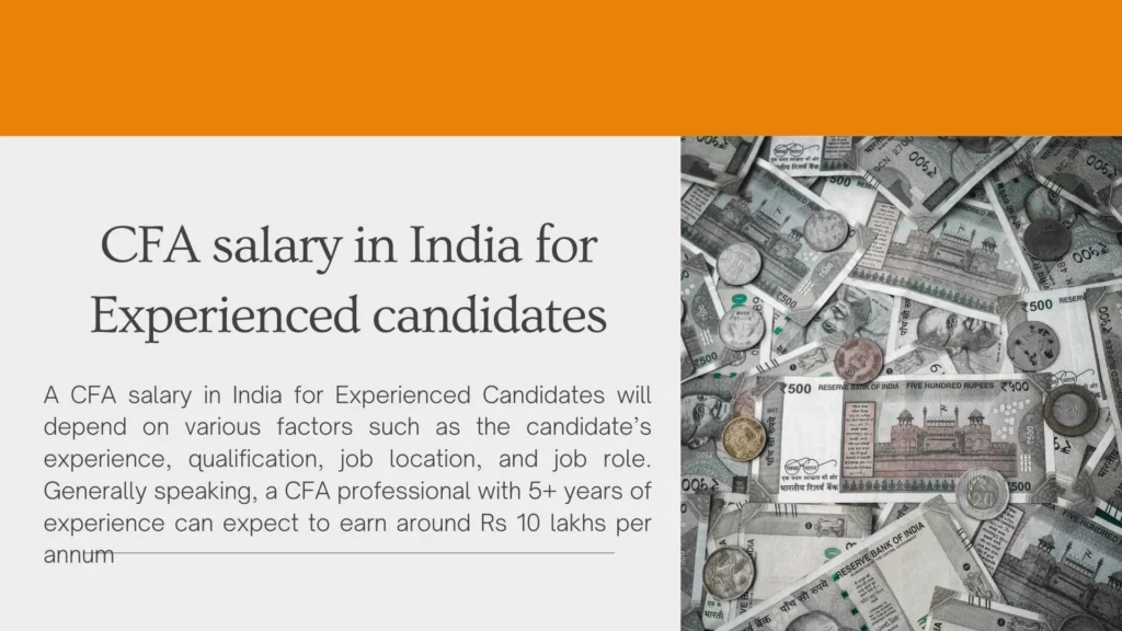 CFA salary in India for Experienced candidates